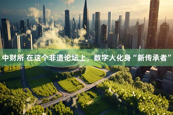 中财所 在这个非遗论坛上，数字人化身“新传承者”