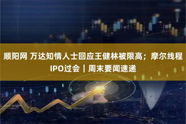 顺阳网 万达知情人士回应王健林被限高；摩尔线程IPO过会｜周末要闻速递